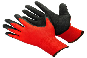 Перчатки нейлоновые красные с черным ИН41602