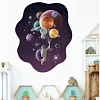 Наклейка пластик интерьерная цветная &quot;Космонавт с планетами-шарами&quot; 30х45 см 9526241 938955 в интернет-магазине ТК &quot;Новый уровень&quot;