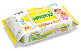 Салфетки влажные "Maneki", (WT1208H) детские с экстрактом ромашки и алоэ вера, 80 шт. 35780