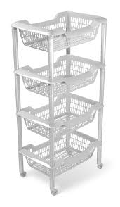Этажерка 4 корзины на колесах, пластик 900 х 440 х 304мм ДЖЕТА 005716