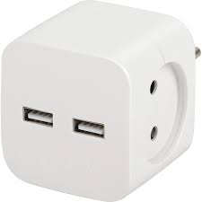 Разветвитель электрический ЭРА SP-2-USB-W на 2 розетки 220V + 2xUSB 2400mA, б/з 10А (белый) 009486