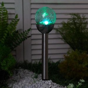 Садовый светильник Uniel «Сфера» на солнечной батарее, 7 × 36 × 7 см, свечение мульти (RGB) 3373276