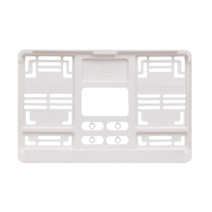 Рамка номера квадр. пласт. с защелкой(белая) 69783