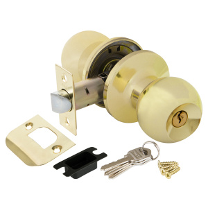 Ручка защелка DK672 PB-ET (6072 PB-E) (кл./фик.) золото (25223) (PUNTO) 017016