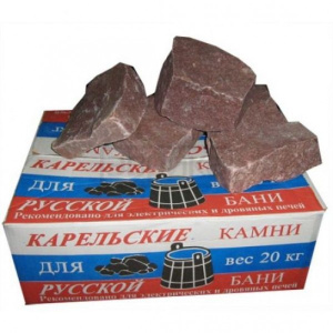 Камни для бани и сауны "Кварцит Малиновый" 20кг 742235