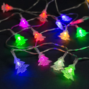 Гирлянда «Нить» 3 м с насадками «Ёлки», 20 LED, свечение мульти (RG/RB), мигание, USB 806 830 Х15157