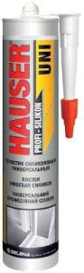 Герметик силиконовый  универсальный белый 260 мл. Hauser UNI 30768