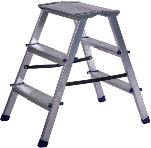 Алюминиевая двухсторонняя стремянка с мини-платформой (4 ступени) 980398