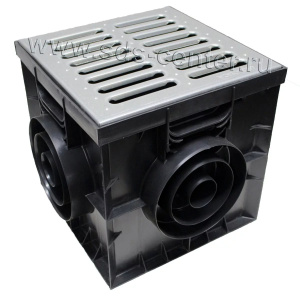 Дождеприемник с решеткой стальной оцинкованной штампованной "вершина" (300х300мм) 634987