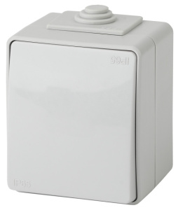 Выключатель 11-1601-03 ЭРА IP65, 10АХ-250В, ОУ, серый 31913