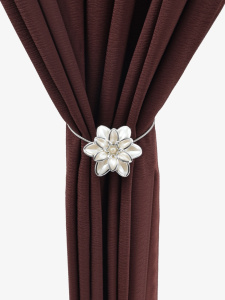 Подхват для штор «Георгин», d=6 см, цвет серебряный, белый (1360372) ОБ59610