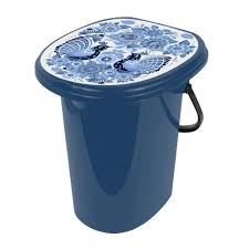 Ведро-туалет, 20 л, пластик, темно-синий, ГЖЕЛЬ 046467