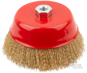 Корщетка - крацовка чашечная 150 мм. Гайка М 14. Латунированная проволка  021038005