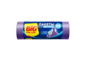 Пакеты HD для мусора 50*58 см 35л 20 шт лиловые BC Х10982