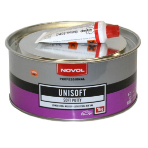 Шпатлевка NOVOL  мягкая UNISOFT   1кг  +отв.25g (1шт.х25g)     17594