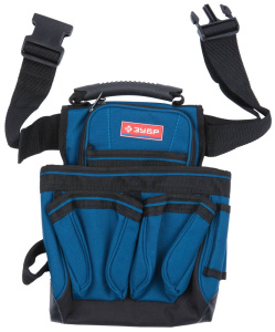 Сумка пояс ЗУБР с 7 карманами и держателем для молотка 38634