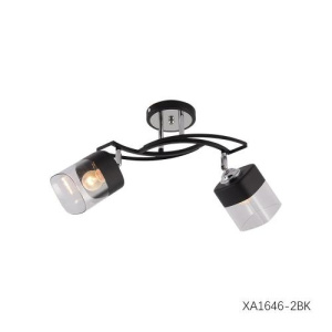 Люстра потолочная 2*Е27, 48см*19см*25см, чёрный XA1646-2BK 007314