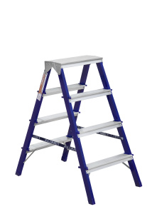 Стремянка стальная с алюминиевыми ступенями ALUMET 2-х сторонняя 4 ступени 8204 30121