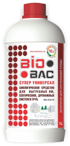 Bio Bac Супер универ биол ср-во д/выгребных ям, септических, дренажных систем и труб 1л  Х997280