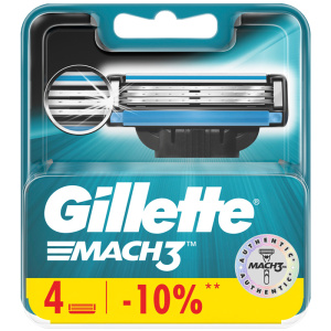 GILLETTE MACH3  Сменные кассеты для бритья (3531) 4шт  Х38951