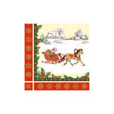 Салфетки двухслойные "Подарки Деда Мороза" 24х24см, 50шт. Х743719