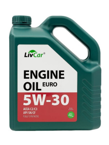 Масло моторное LivCar Engine Oil Euro 5w30, синтетическое, SN/CF, C2/C3, 4л LC7110530-004