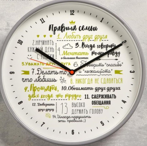 Часы настенные "Правила семьи" d-30.5 см 5473731 18624