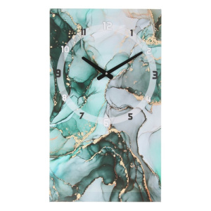 Часы-картина настенные, серия: Интерьер, "Зеленый мрамор", плавный ход, 35 х 60 см 9766551 938979