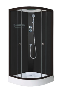 Душевая кабина B90А низкий поддон, тонированные стёкла, черный профиль 900*900*2150мм 962646