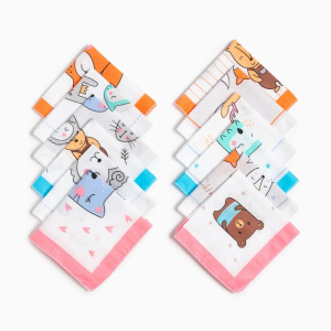 Носовой платок  Крошка Я "Зверята" 21*21см цв. МИКС, 100% хл 9236955 Х990816