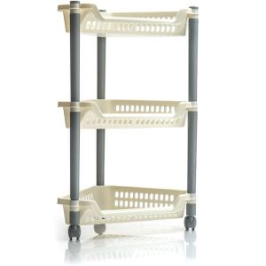 Этажерка угловая, 3 корзины, на колесах, пластик, колор, 580 х 380 х 300 мм 1041950