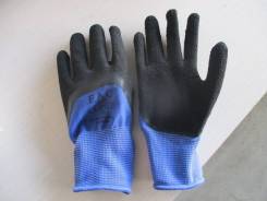 Перчатки синт. черный облив синие L-XL (9-10) КР897801