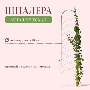 Шпалера, 170 × 34 × 1 см, металл, зелёная, «Буби» 4717929 Х005099