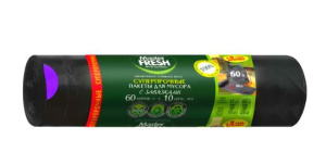 Пакеты для мусора суперпрочные Master FRESH 60л 10шт с завязками Х977756