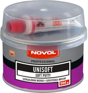 Шпатлевка NOVOL  мягкая UNISOFT   0,5кг  +отв.15g (1шт.х15g)    17593