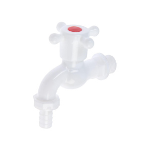 Кран водоразборный со штуцером ZEIN Z2190, с крестовой ручкой, PP, с шаровым механизмом 5541250