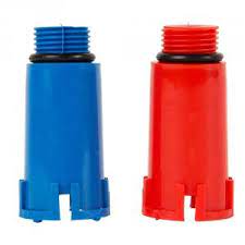 Набор цветных удлиненных заглушек 1/2" (2 шт.) (синий/красный) 50042