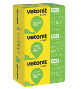 Vetonit "Теплый дом" B0,61м/L1,17м/s50мм (9,99м2/0.5м3/14шт/уп) 14739