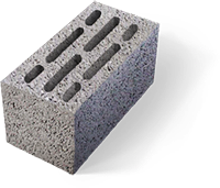 Блок стеновой андезитобазальтовый М-50 (188*190*390 мм) 72шт/под (вес 19,5кг) 08841