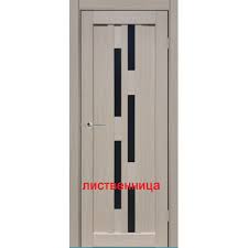 Дверь межкомнатная с остеклением РАДА ШТРИХ (800*2000) Лиственница черное стекло  ОБ914911