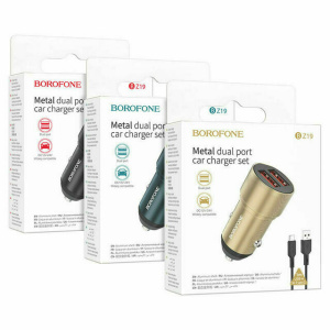 Адаптер Borofone 2USB 2.4A BZ19