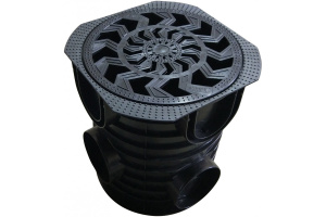 Дождеприемник пластиковый круглый с решеткой пластиковой щелевой ДС-25-ПП 668920