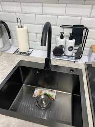 Мойка кухонная AFLORN AF95044F, врезная, S=3,0 и 0,8 мм, 50х44х22 см, сифон, графит 6957241