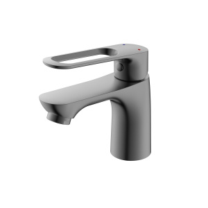 Смеситель Sanday умывальник,латунь,серый графит,картридж D35,гайка 34106-09 53304