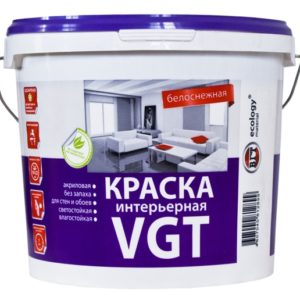 Краска ВД-АК-2180 интерьерная влагостойкая белоснежная 7 кг ВГТ ОБ55278