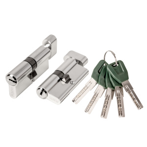 Цилиндровый механизм (A202/120) A2002Knob120(55+10+55) с вертушкой SN никель  (33949) (PUNTO) 017160