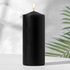 Свеча-цилиндр, 6х14 см, 350 г, 19 ч, чёрный ОБ69268