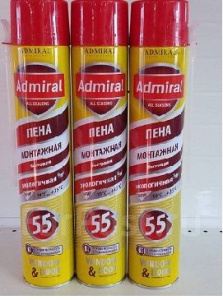 Пена бытовая 55 ADMIRAL  всесезонная 610гр  уп/12шт 749490