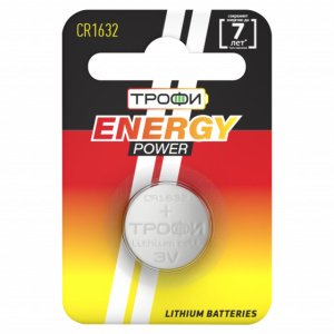 Батарейки Трофи CR1632-1BL ENERGY POWER Lithium 05469