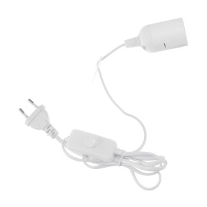 Патрон подвесной с выключателем, Е27, провод 2 м, белый 5105954 СТ15836